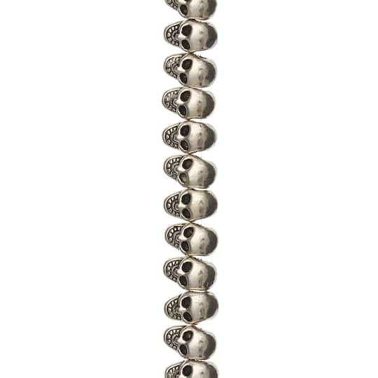 Antique Silver Metal Skull Beads, 11mm by Bead Landing™